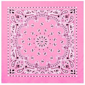 Bandana Face Mask Cover Head Wrap Scarf 100% Cotton Paisley Pink